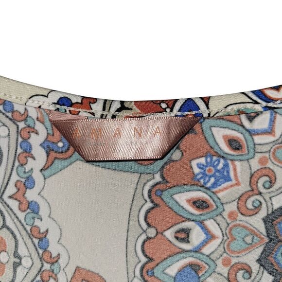 Amana Blue and Red Blouse Sizes 3x - Picture 2 of 4